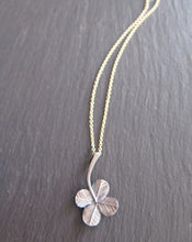 Load image into Gallery viewer, &quot;A Little Luck&quot; clover with 14k chain -small pendant
