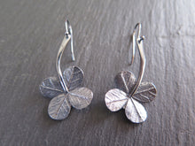 Load image into Gallery viewer, &quot;A Little Luck&quot; clover long stem drop earrings
